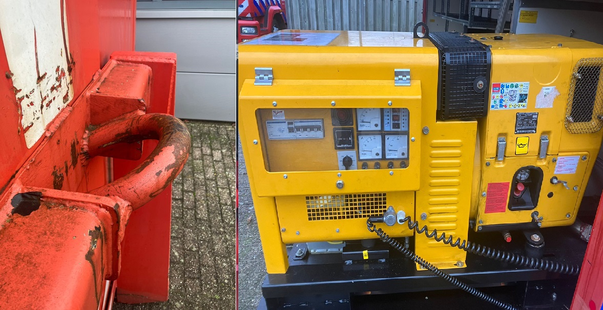 Haakarmcontainer + 9kva aggregaat